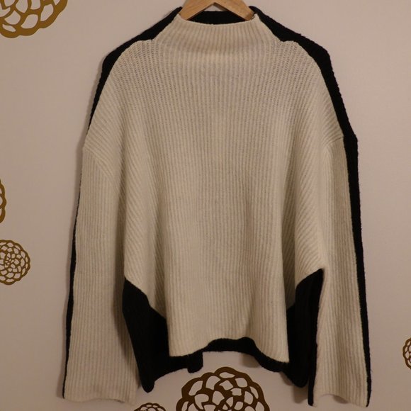 NWT Prologue Black/ White-Cream Funnel Neck Sweater XXL - Picture 1 of 6